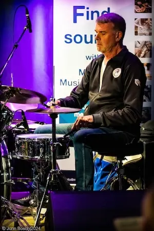 Drummer Jazzbandcoaching_Terugblik leerlingenmiddag 26 mei 2024